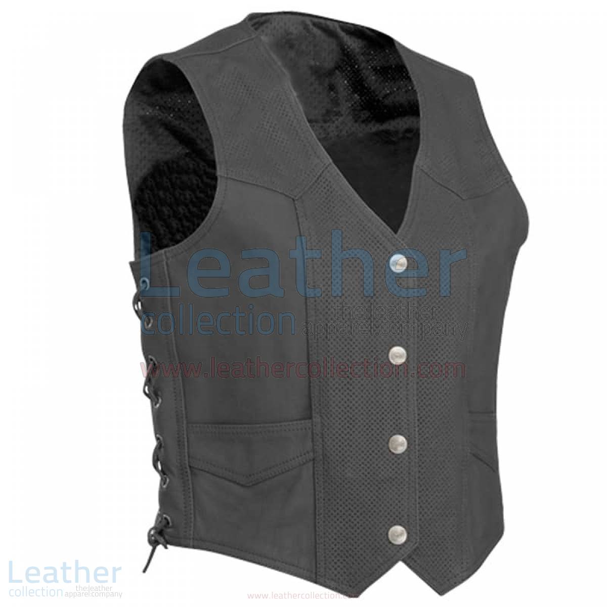 Perforated Motorcycle Leather Vest
