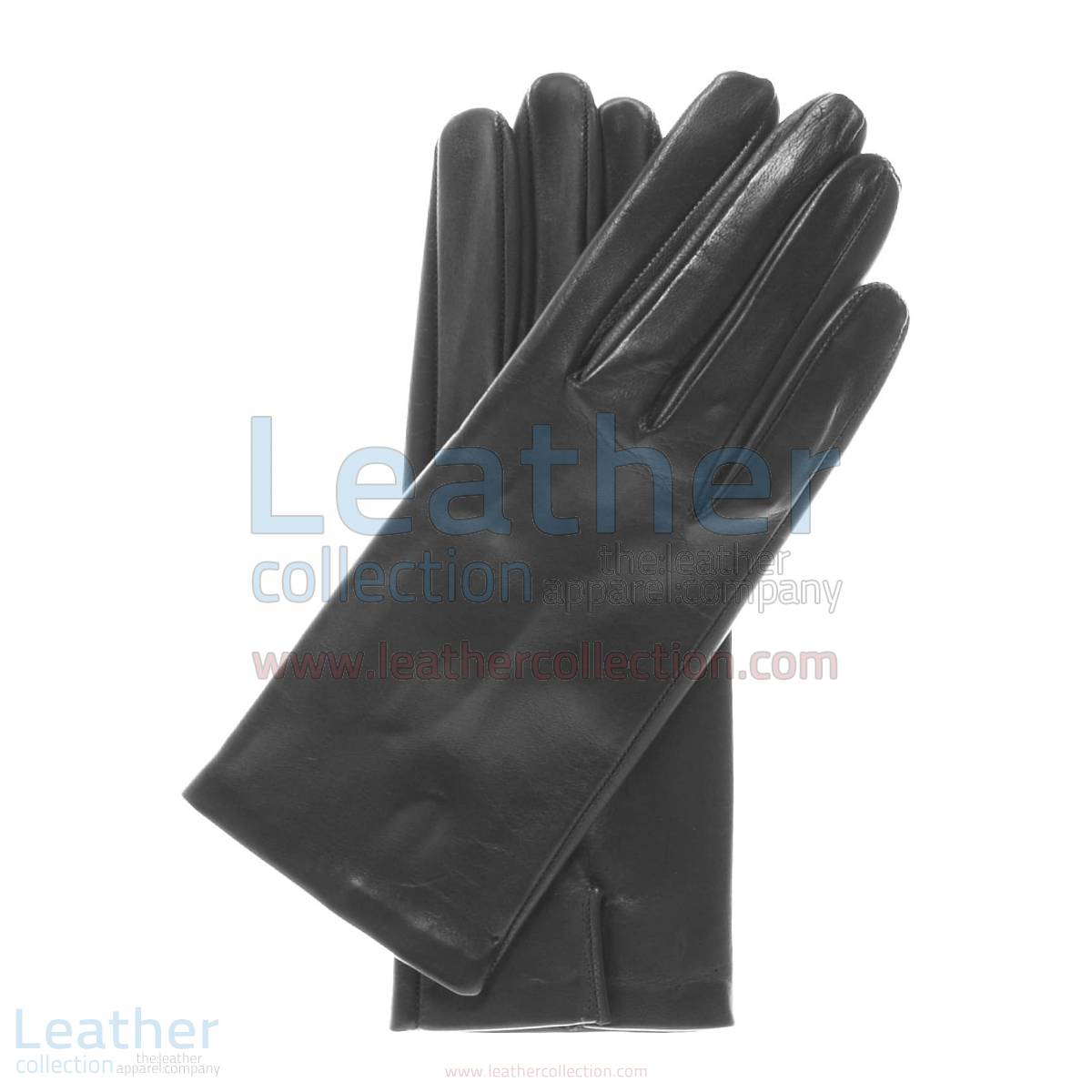 black leather gloves women