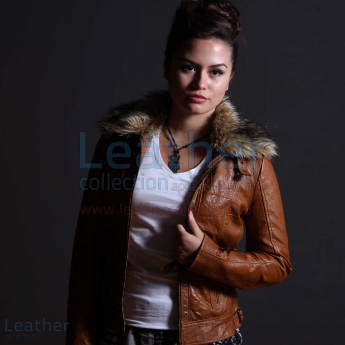 Billy Leather jacket Women open front view
