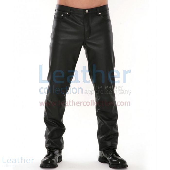 Jean Style Classic Black Pants Front View