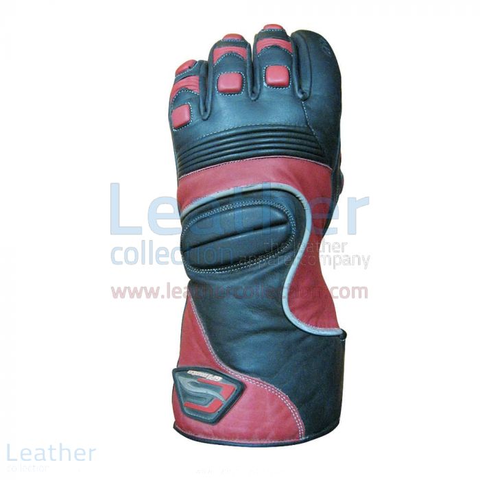 Crescent Motorcycle Leather Gloves upper view