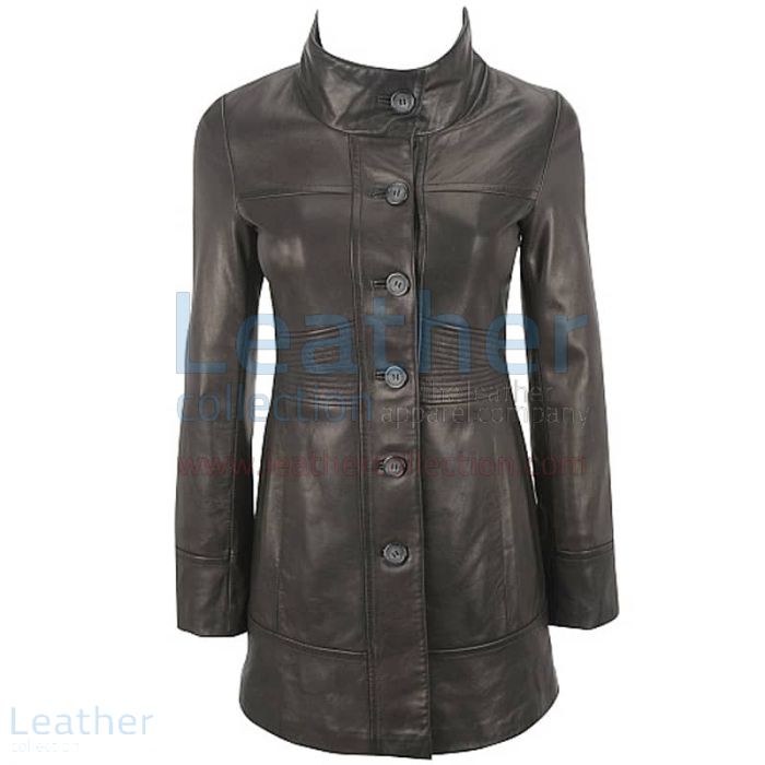 Ladies 3/4 Length Coat With Trapunto Stitched Waist front view