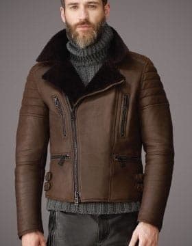 mens leather jacket with fur collar