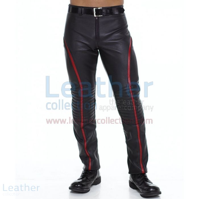 Leather Striped Pants Front View