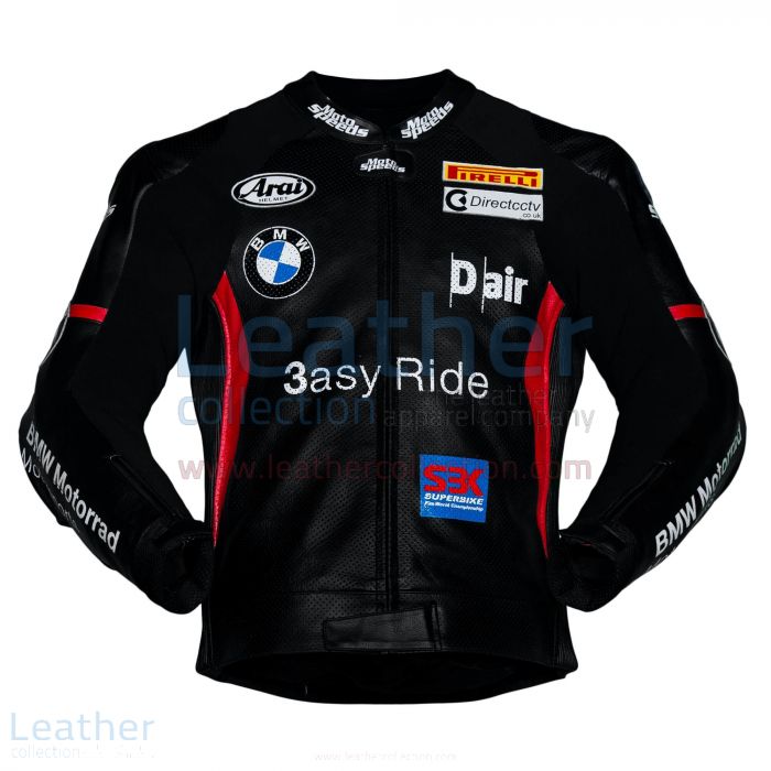 Leon Haslam BMW Motorcycle Jacket Black front view