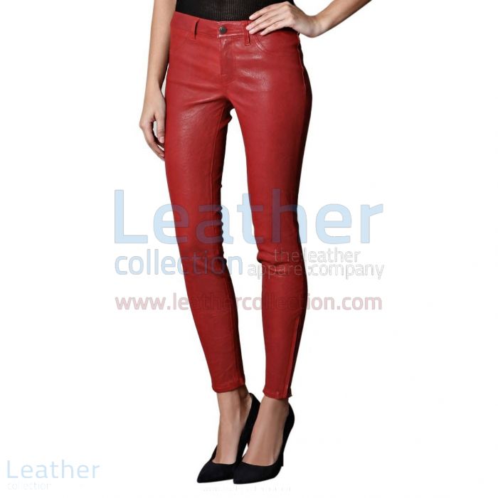 Red Leather Pants Front View