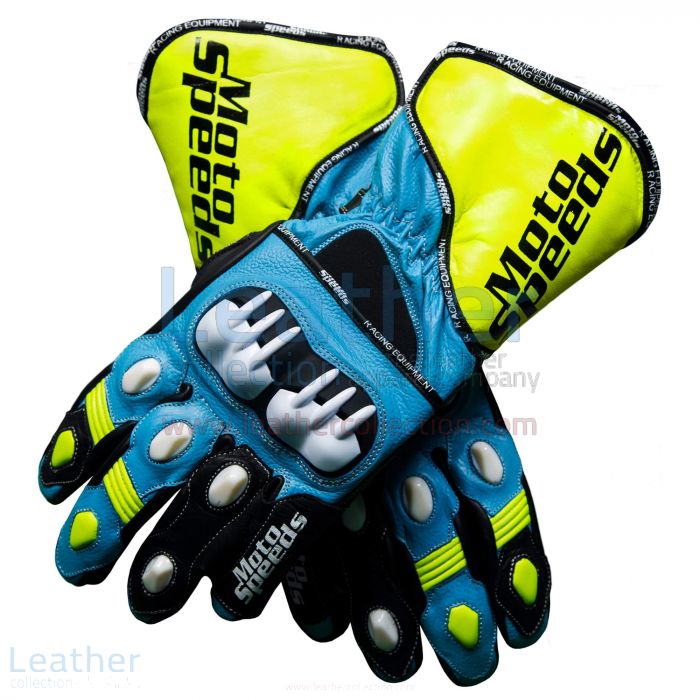 Rizla 2013 Motorbike Leather Suzuki Gloves upper view