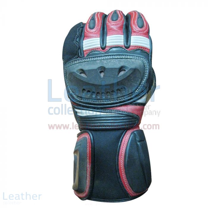 Shadow Motorbike Leather Gloves Upper View