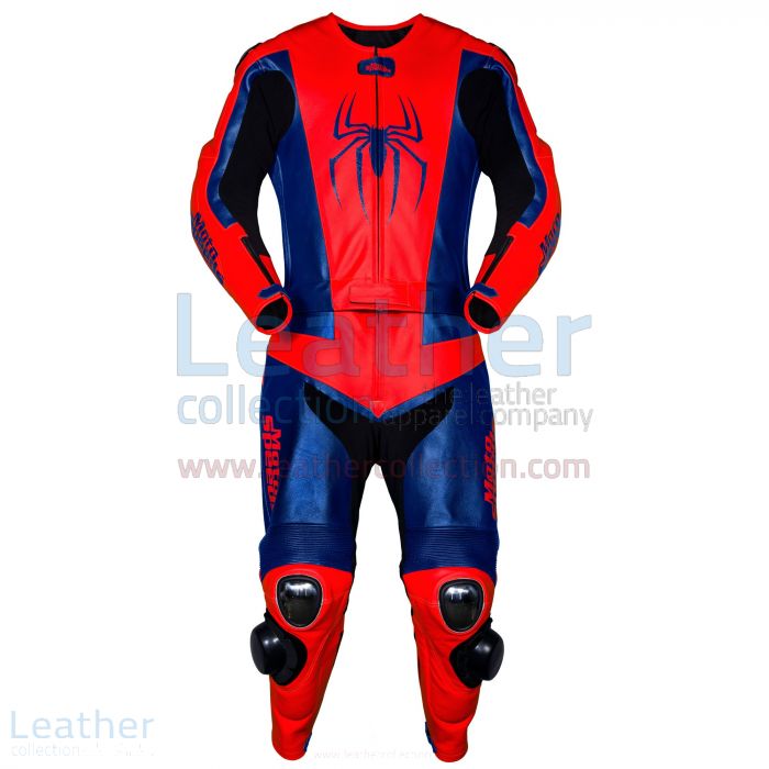 Spiderman Leather Race Suit front view