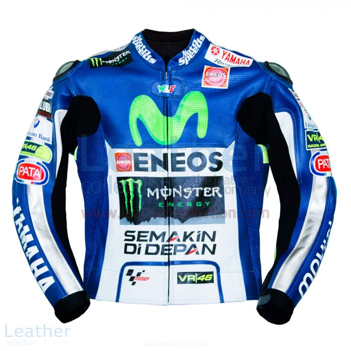 Valentino Rossi Movistar Yamaha 2015 MotoGP Leather Jacket front view