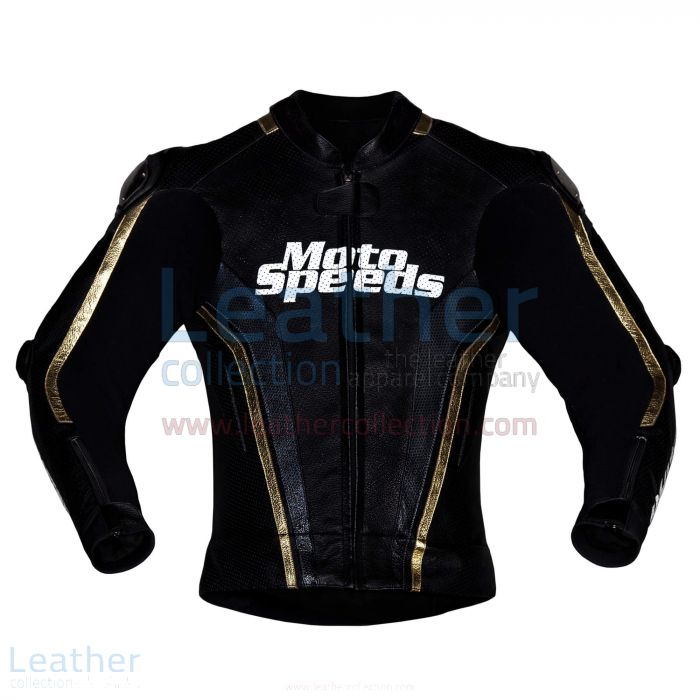 Whiz Tech Leather Motorcycle Jacket front view