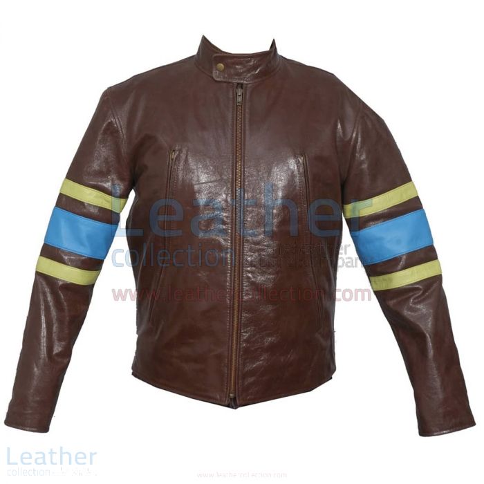 X-MEN Wolverine Origins Biker Leather Jacket front view