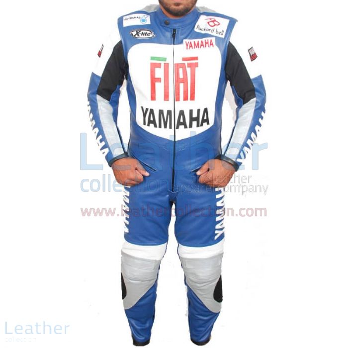 Yamaha FIAT Motorcycle Racing Leather Suit front view